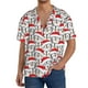 thumbnail image 1 of Fotbe Cute Christmas Hat Penguin Camisa Estampada de Manga Corta para Hombre, Casual de Verano, Estilo Playero, Sin Arrugas-3X-Large, 1 of 5