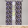 thumbnail image 4 of Ambesonne Japanese Pink Window Curtains, Cherry Blossom on Dot, Each 28" W x 95" L, Indigo Cocoa and Green, 4 of 4
