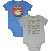 Star Wars The Mandalorian The Child Infant Baby Boys 2 Pack Bodysuits Newborn to Infant