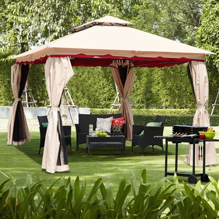 Gymax 13 X10 Outdoor Canopy Gazebo Art Steel Frame Party Patio