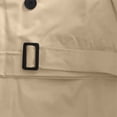 thumbnail image 5 of Mens Pea Coats Double Breasted Notched Lapel Belt Casual Slim Fit Trench Coat Mid Long Fall Winter Windproof Overcoat with Pockets Beige, 5 of 6