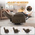 thumbnail image 4 of YSICK Massage Swivel Rocker Recliner Chair for Adults Oversized for Living Room,Brown, 4 of 7