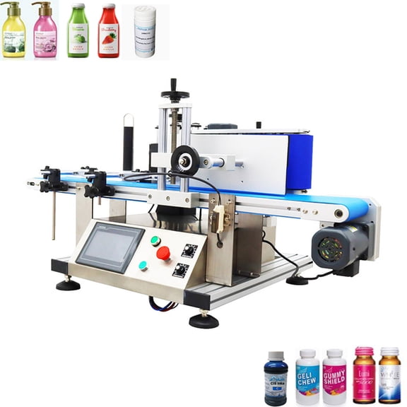 INTBUYING Automatic Round Bottle Labeling Machine High Speed Labeling Machine Table Conveyor Label Applicator Machine
