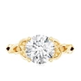 thumbnail image 5 of Rosec Jewels Round Moissanite Solitaire Engagement Ring for Women - 2 Carat - 8 mm - Celtic Knot Ring - D-VS1 Grade Certified, 14K Yellow Gold, US 6.50, 5 of 9