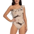 thumbnail image 4 of Daiia Leopard Print Women's One Piece Swimsuits Personalized One Shoulder Swimwear Asymmetric Ruffle Bathing Suits-Medium, 4 of 8
