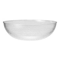 EcoQuality 15" Hammered Clear Bowl - Disposable Plastic Soup Bowls, Heavy Duty Plastic Salad Bowls, Dessert Bowl for Baby Showers, Weddings, Birthday Party (3)