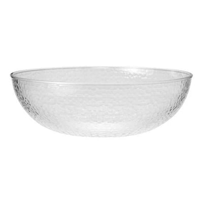 EcoQuality 15" Hammered Clear Bowl - Disposable Plastic Soup Bowls, Heavy Duty Plastic Salad Bowls, Dessert Bowl for Baby Showers, Weddings, Birthday Party (3)