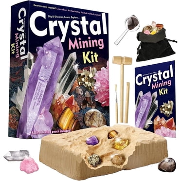 Piano Potato Crystal Mining Kit for Kids | STEM Geology Science Set with Hammer, Brush & Magnifying Glass, Educational Gift for Boys & Girls Ages 6-12