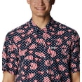 thumbnail image 4 of Columbia Men's Trollers Best Short Sleeve Shirt, Collegiate Navy PFG Proud, Small, 4 of 9
