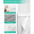 thumbnail image 3 of No Hook Shower Curtain with Snap in Liner, Abstract Art of Gray Geometric Lines Herringbone Hotel Shower Curtains for Bathroom, Washable Shower Curtain Liner Set with Mesh Top Window, 48"x72", 3 of 6