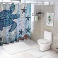 thumbnail image 7 of Orinice  Teal Turtle Blue Shower Curtain No Hook with Snap-in Liner Top Window Hotel Luxury Fabric Cloth Decor Bathroom Double Layers Mesh Curtains Sets Decorative  60x72, 7 of 7