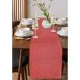 thumbnail image 4 of Vintage Coral Red Table Runner 60 Inches, Farmhouse Retro Solid Color Linen Texture Bed Runner Dresser Scarves Tabletop for Indoor Outdoor Parties/Ceremony/Banquet, 13" x 60", 4 of 8