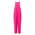thumbnail image 5 of Lisingtool Womens Overalls Women Summer Casual Jumpsuits Spaghetti Strap V Neck Loose Romper with Pockets Jumpsuits for Women Dressy Hot Pink, 5 of 5