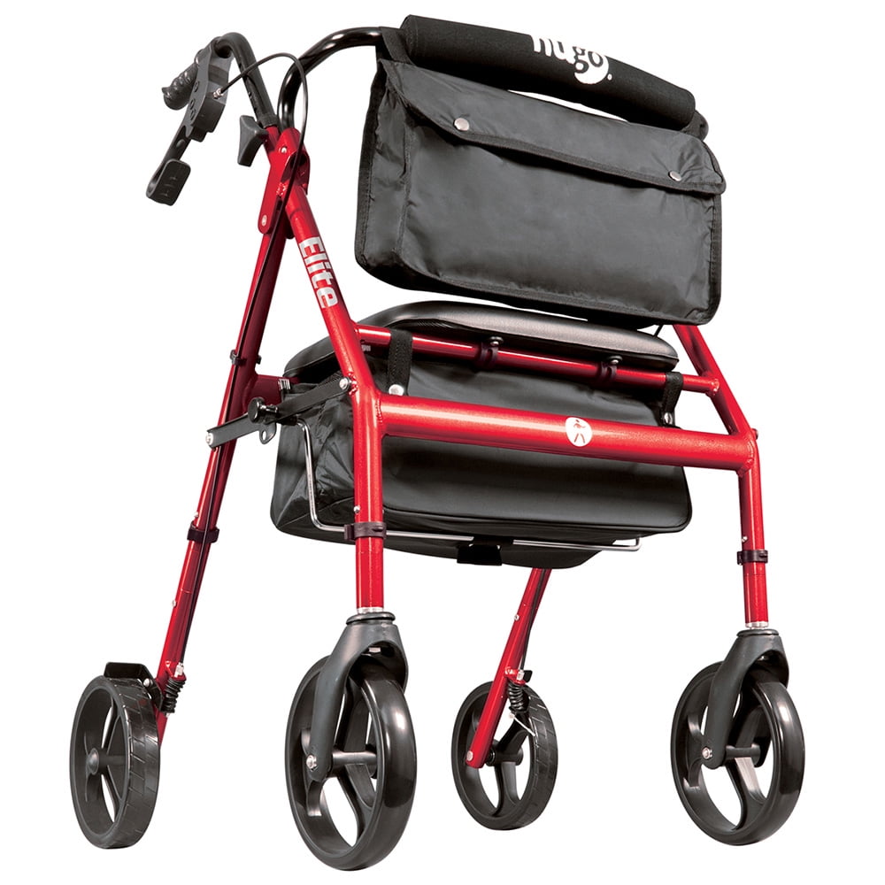Hugo Elite Rollator Rolling Walker with Seat and Backrest, Blue