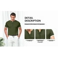 thumbnail image 6 of Aiyino Mens Classic Henley Style Seven Button Henley Closure, Men's Henley Short Sleeve Cotton Casual Shirt Summer Daily T-Shirts Fashion Basic, 6 of 7