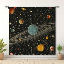 Modern Simple Curtains, Starry Sky Theme Blackout Curtains, Suitable For Room Bedroom Decoration(Rod pocket)