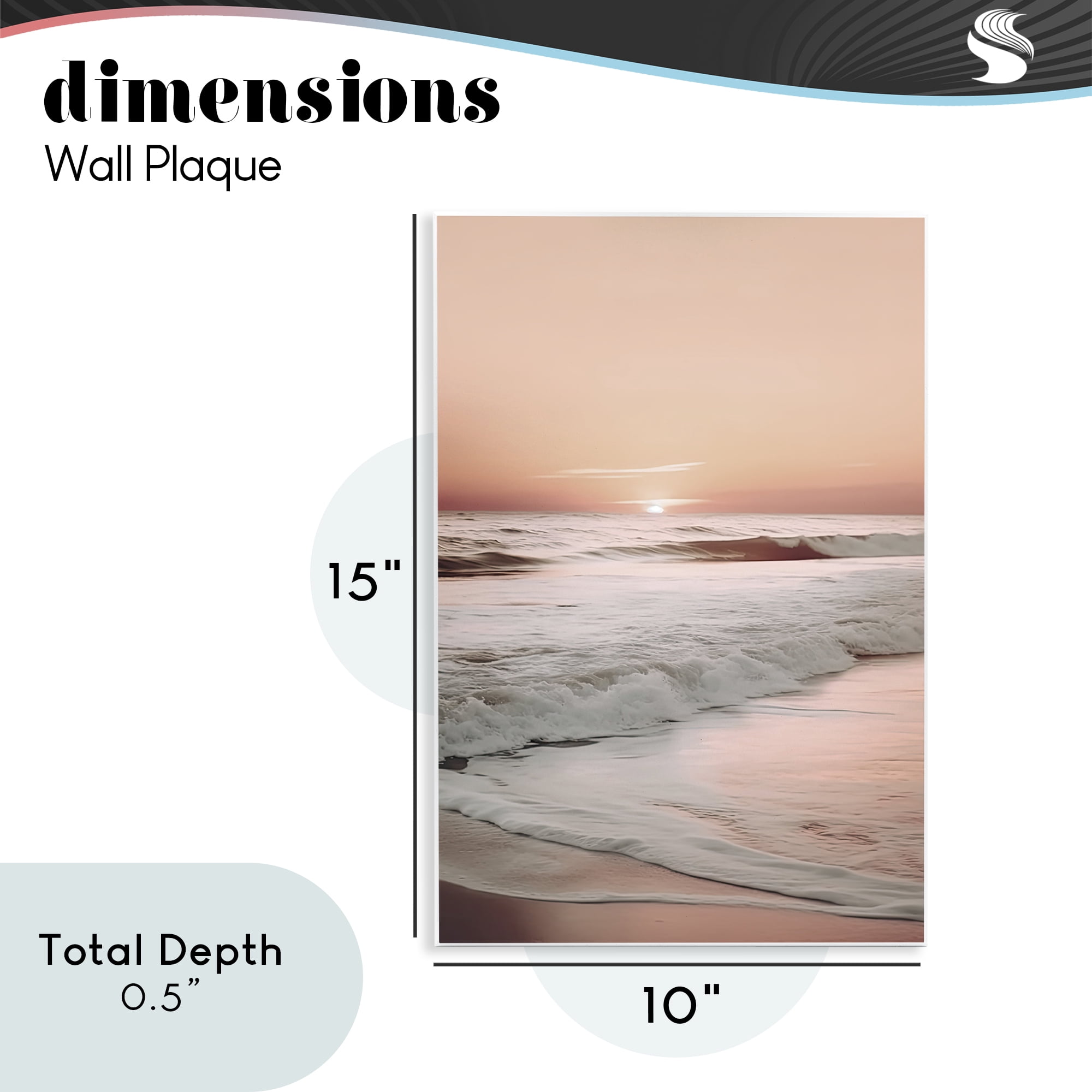 Apricot Beach View Wall Plaque Art, design by Decent Exposures