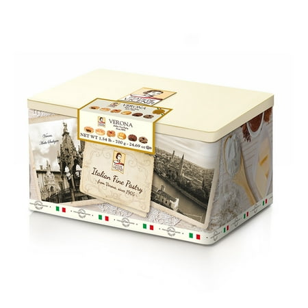 Large Cookie Tin - Matilde Vicenzi Italian Pastry and Cookie Tin (1.54 lbs.)