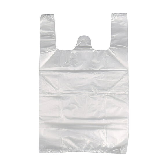 WHEANG 100 Pcs Sacs Transparents Blancs Style Gilet Jetable Sacs en Plastique Portatifs pour Emballage de Livraison à l'Hôtel