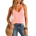 thumbnail image 6 of aohooy Women's T-Back Racerback Workout Tank Tops Summer Sleeveless Scoop Neck Running Gym T Shirts Loose Fit Yoga Fitness Top Pink,M, 6 of 9