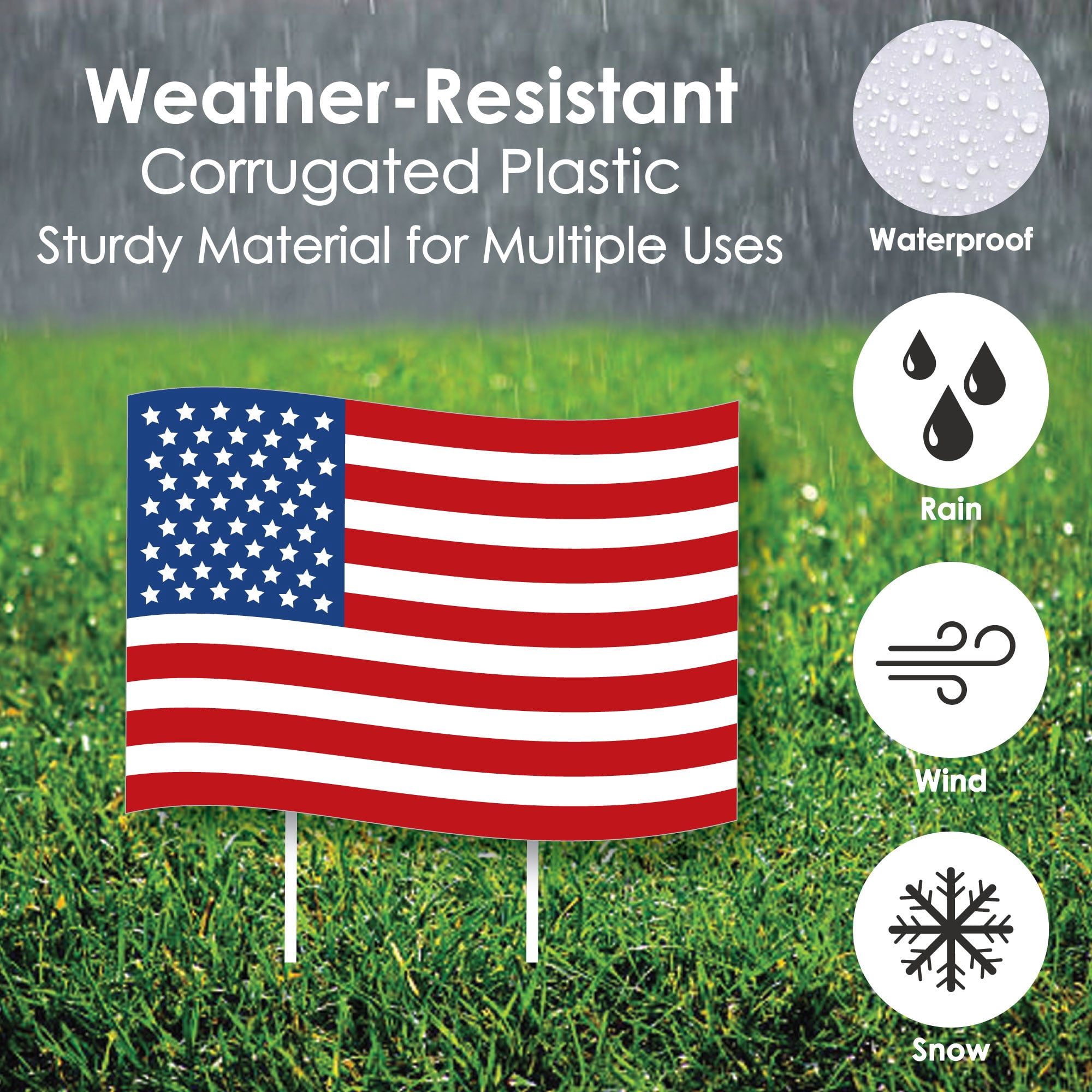 Big Dot of Happiness Stars & Stripes - American Flag & Star Lawn Decor - Outdoor Memorial Day & 4th of July USA Patriotic Yard Decorations - 10 Piece