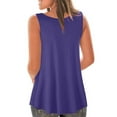 thumbnail image 4 of BLOCLOALO Tank Tops for Women Womens Blouses Casual Women Casual Summer Loose Sleeveless Round Neck Vest Tank Shirt Tunic Blouse Tops Cami Flowy Tops Loose Tank Tops Sleeveless Blouse Purple Xl, 4 of 6