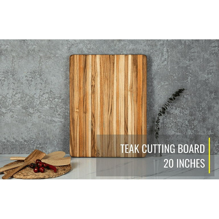 BEEFURNI Teak Wood Cutting Board with Juice Groove Hand Grip, Small Wooden  Cutting Boards for Kitchen, Chopping Board Wood, Kitchen Gifts, 1-Year