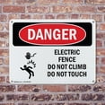 thumbnail image 4 of (2 Pack) Electric Fence Do Not Climb OSHA Danger Sign 10 Inch X 7 Inch Plastic Sign, Weather Resistant, UV Protected for Workplace, Business, and Construction Site, Made in the USA, 4 of 8