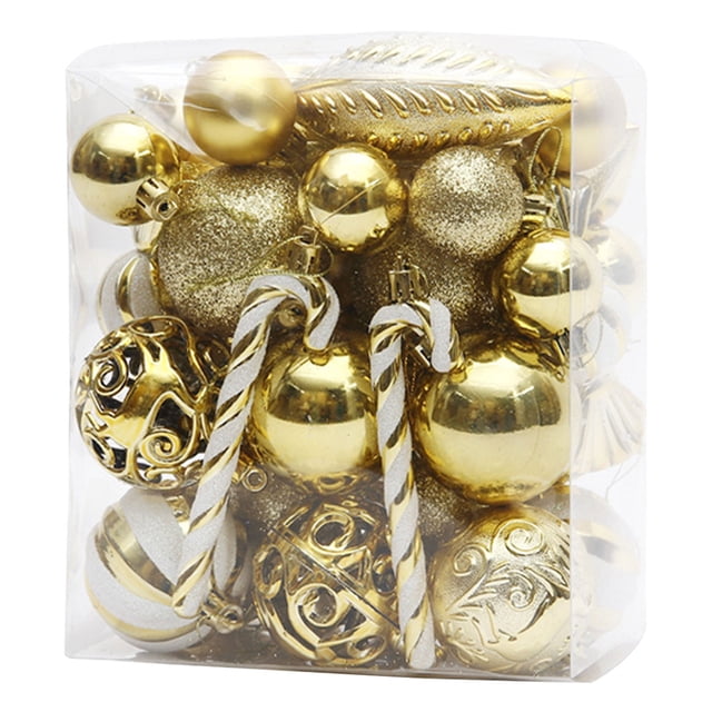 1 caja de 40 bolas navideñas para árbol de Navidad, escaparate, centro comercial, decoración colgante.