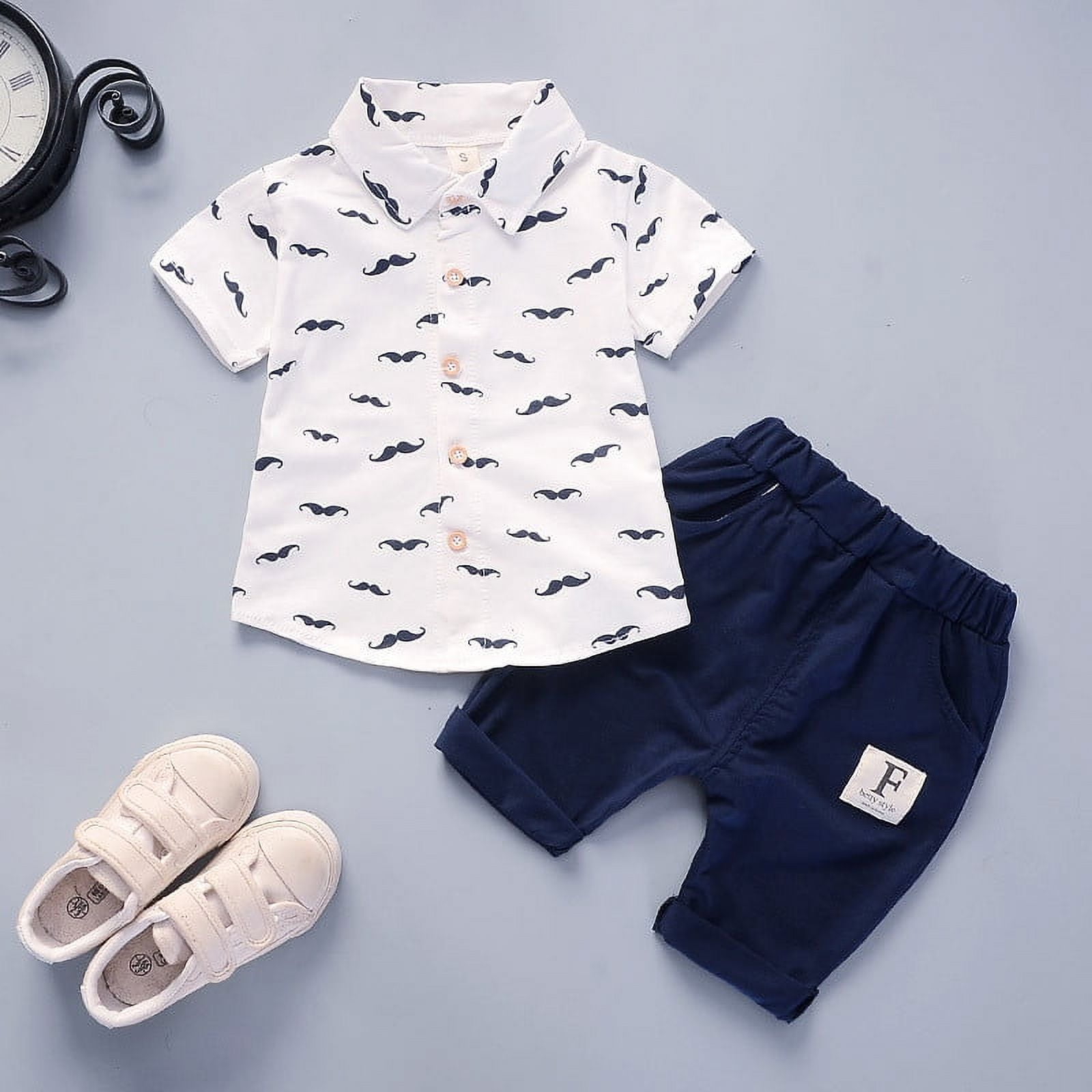 nsendm Boys Childrenscostume Big Kid Clothes Baby Clothes for A Boy Toddler Kids Baby Boys Summer Gentleman Suit Clothes Short Sleeve T Shirt Boy 6 Month White 3 Years Walmart