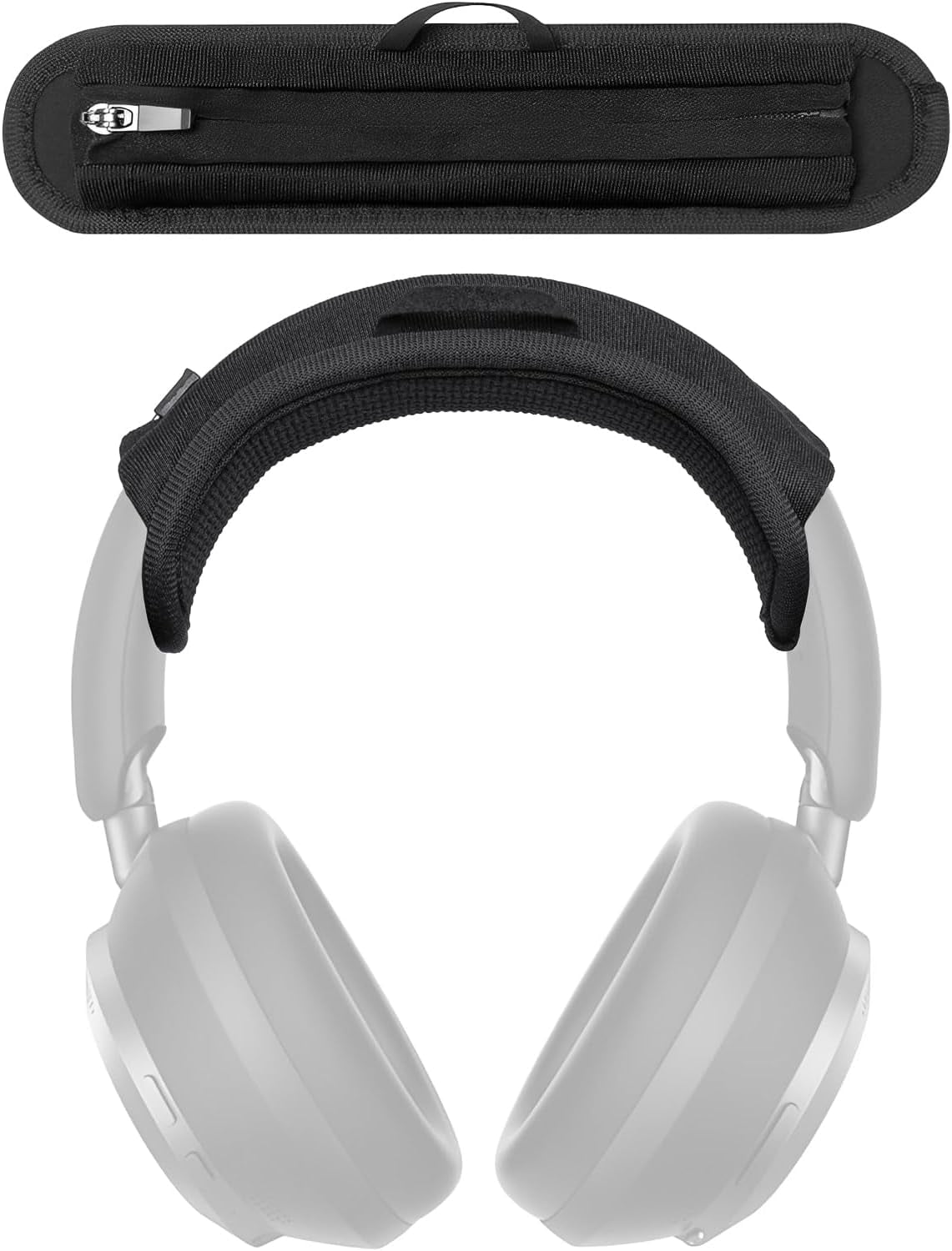 HRTGFD-Headband Cushion Cover Compatible with Anker Soundcore Space One, Space One-Pro, Space 1 Pro, Active Noise Cancelling Headphone, 6mm Thick Cushion, No Wobble Zipper Slider, with Hanging Loop
