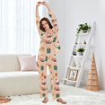 thumbnail image 5 of FORMRS Womens Pajama Set Long Sleeve Top and Pants with Pockets Soft Comfy Lounge Sleepwear, Sizes S-2XL, Beige Christmas Snowman, 5 of 7