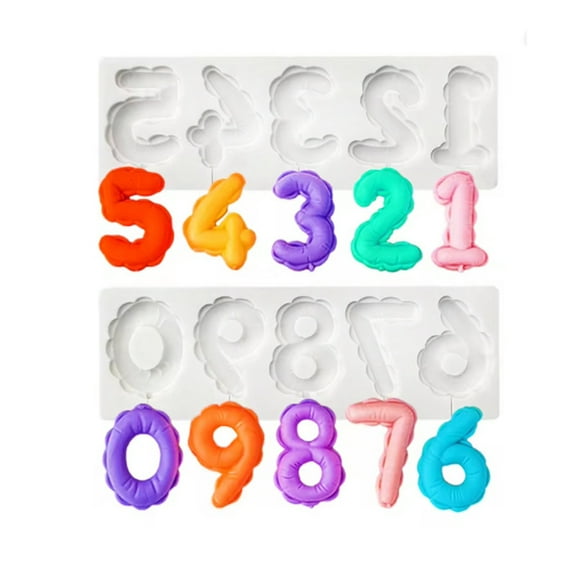 Balloon Numbers Silicone Molds Fondant Chocolate Molds Holiday Baking Decorating Tool Making Mousses Cake Molds