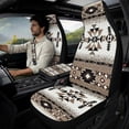thumbnail image 2 of Xoenoiee Aztec Southwest American Tribal Print PU Leather Auto Seat Covers Full Set of 5, Stretch Auto Accessories Seatbelt Pads and Car Center Console Cushion Pad for Most Vehicle, SUV, Truck, 2 of 7