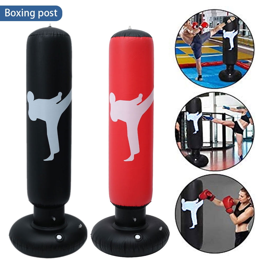 Inflatable Punching Bag,63 Inch Fitness Punch Bags Freestanding Heavy Boxing Bags Toy Boxing Stand for Kids Youth Teenager Junior & Adults Boom Boom Boxing（2 Color