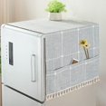 thumbnail image 1 of Protective Cover Dust Cover For Washing Machine Refrigerator Cotton Linen Fabric Microwave Cover Washing Machine Lid With Storage Bags (blue Grey,60 *, 1 of 5