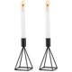 thumbnail image 1 of Black-Set de 2 Candelabros Candelabros Candelabros en Metal Negro Geométrico, Candelabros de Diferentes tamaños, Candelabro Vintage para decoración de Mesa de Boda, 1 of 5