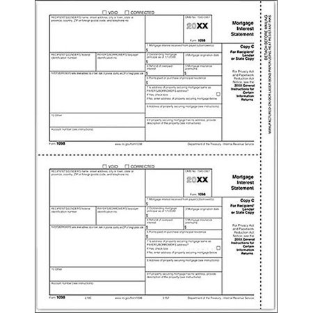 EGP IRS Approved 1098 Laser Set Mortgage Interest Tax Forms for 50 Recipients