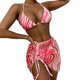 thumbnail image 1 of Gibobby Conjunto de bikini para mujer Traje de baño con almohadilla de bikini para mujer, ropa de playa dividida, conjunto de vendaje push-up, traje de b(Rojo,G), 1 of 5