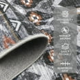 thumbnail image 4 of Haperlare Boho Geometric Distressed Runner Rugs for Hallway Machine Washable Low Pile Entryway Laundry Runner Rug,Grey Mat,2'x6', 4 of 7