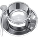 thumbnail image 3 of Juego de tazas de café de acero inoxidable con aislamiento de doble pared y cuchara para platillo., 3 of 5