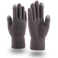thumbnail image 2 of YUEHAO accessories Men's Fall And Winter Thickened Knitted Warm Woolen Gloves Gloves Mittens Grey, 2 of 5