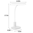 thumbnail image 3 of 10W LED Desk Lamp | Rechargeable Folding Reading Light for adult Study Dorm Desk Bedside | Eye Protection | Rotating Arm | Built-in Pen Holder | USB Powered | White | 14x45x11x28cm, 3 of 8
