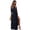 Black, variant on Plus Size Long Dress V Neck Flared Skirt Elegant Commuting Maxi Dress Solid Color Three Quarter Sleeve 0XL 4XL