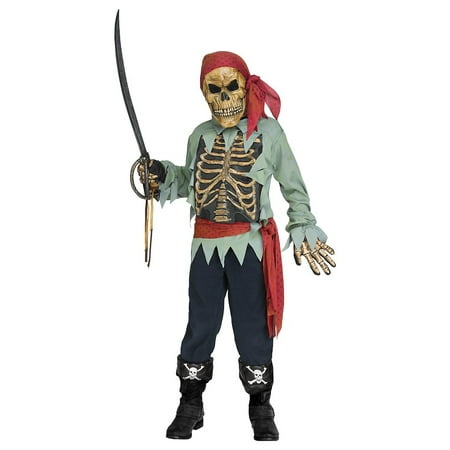 Skeleton Pirate Child Costume - Medium