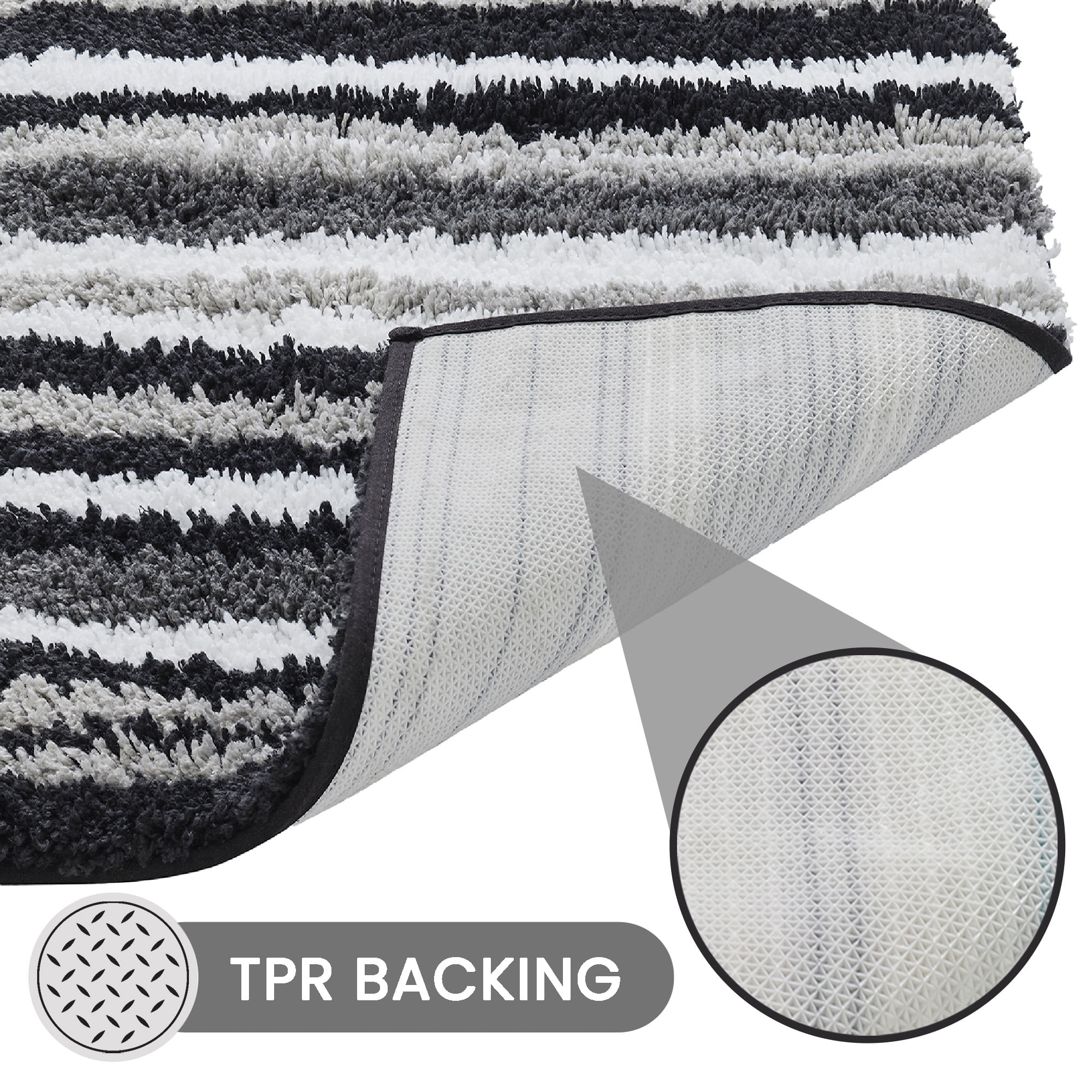 Better Trends 20" x 20" U-Shape Toilet Rug, 100% Polyester Non Reversible Tufted Bathroom Rug, Contour Mat, Water Absorbent, Machine Washable, Toilet Base Rug Griffie Collection - Gray
