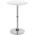 thumbnail image 2 of Leopard MDF Round Top Not Adjustable (41 INCHES Height) Bar Table, Pub Table with Silver Leg and Base (White), 2 of 4