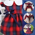 thumbnail image 3 of Vestidos de perro a cuadros para perros pequeños Vestido de princesa de verano con lazo Ropa linda y elegante para cachorros Falda sin mangas con volantes Vestido suave para mascotas Ropa para perros, 3 of 5