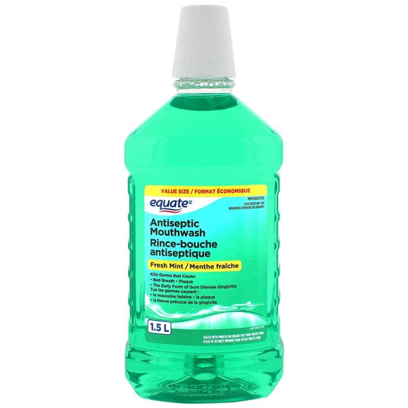 Equate Antiseptic Mouthwash, Fresh Mint, 1.5L