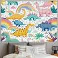 thumbnail image 2 of Orinice Dinosaurs Rainbows Tapestry Wall Hanging Unique Style Graphic Tapestries Art for Home Decor Living Room Bedroom Apartment Farmhouse Dorm 50x40inch, 2 of 6
